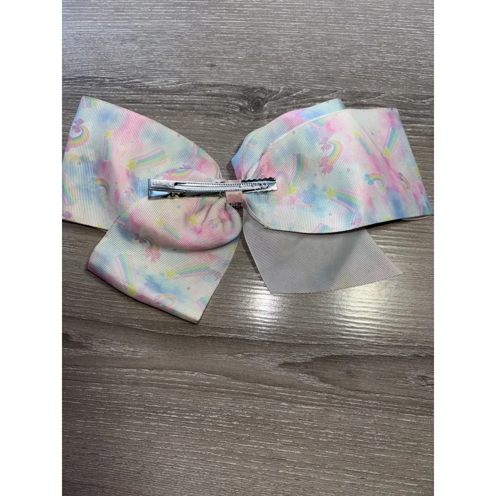 JoJo Siwa Large Girls Cheer Rainbow Shooting Star Hair Bow Alligator Clip